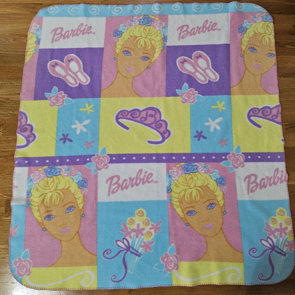 Vintage Barbie Throw Blanket Ballet Princess Ballerina Northwest 90s Y2k Flowers